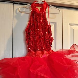 Weissman tap costume with hairpiece and gloves, intermediate child